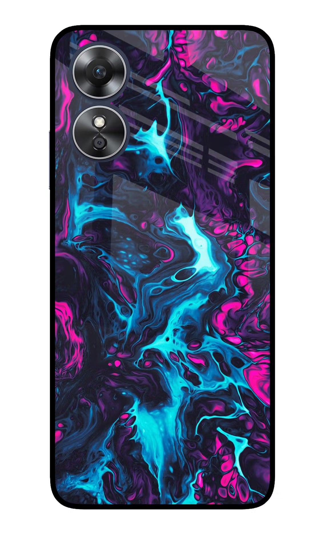 Abstract Oppo A17 Glass Case