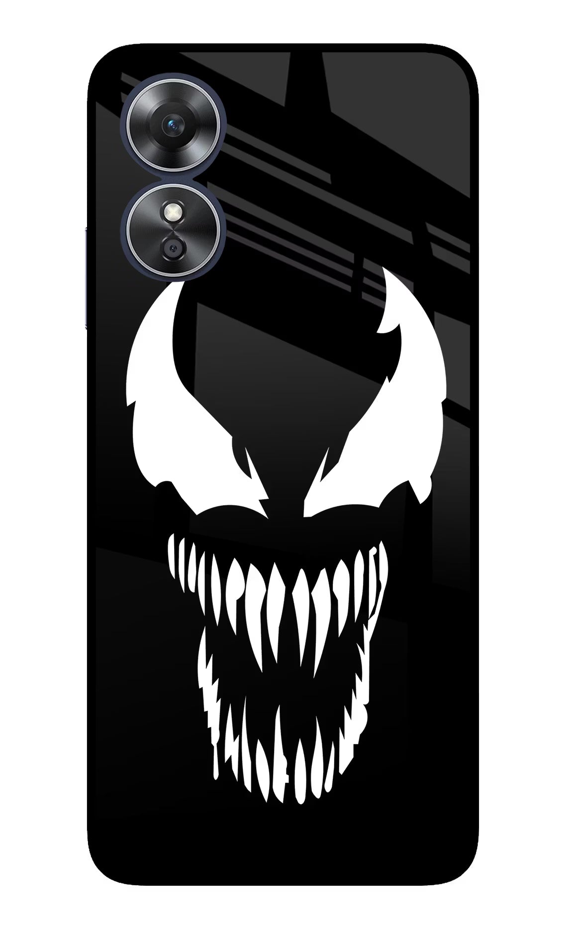 Venom Oppo A17 Glass Case Back Cover by Casekaro