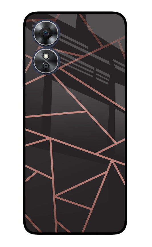 Geometric Pattern Oppo A17 Glass Case