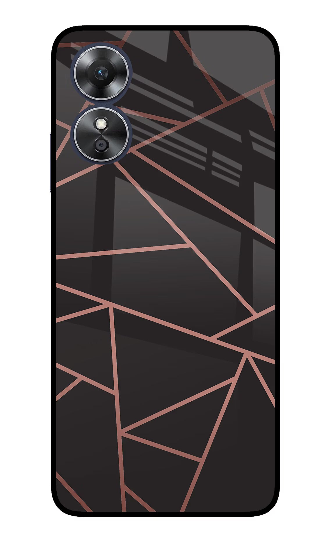 Geometric Pattern Oppo A17 Glass Case Back Cover by Casekaro