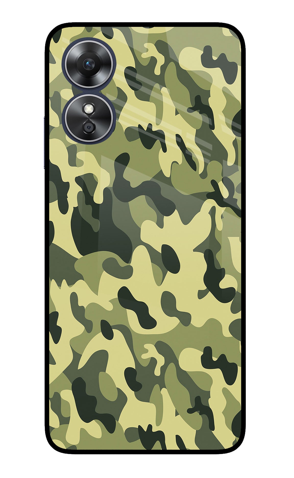 Camouflage Oppo A17 Glass Case