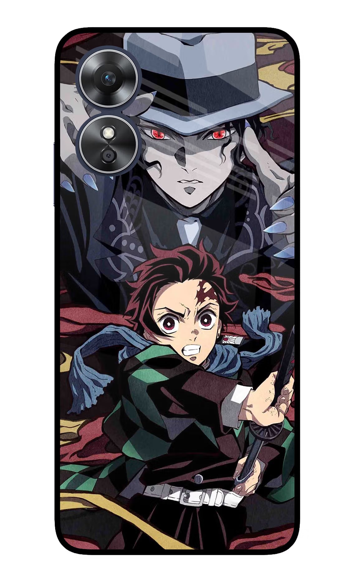Demon Slayer Oppo A17 Glass Case Back Cover by Casekaro