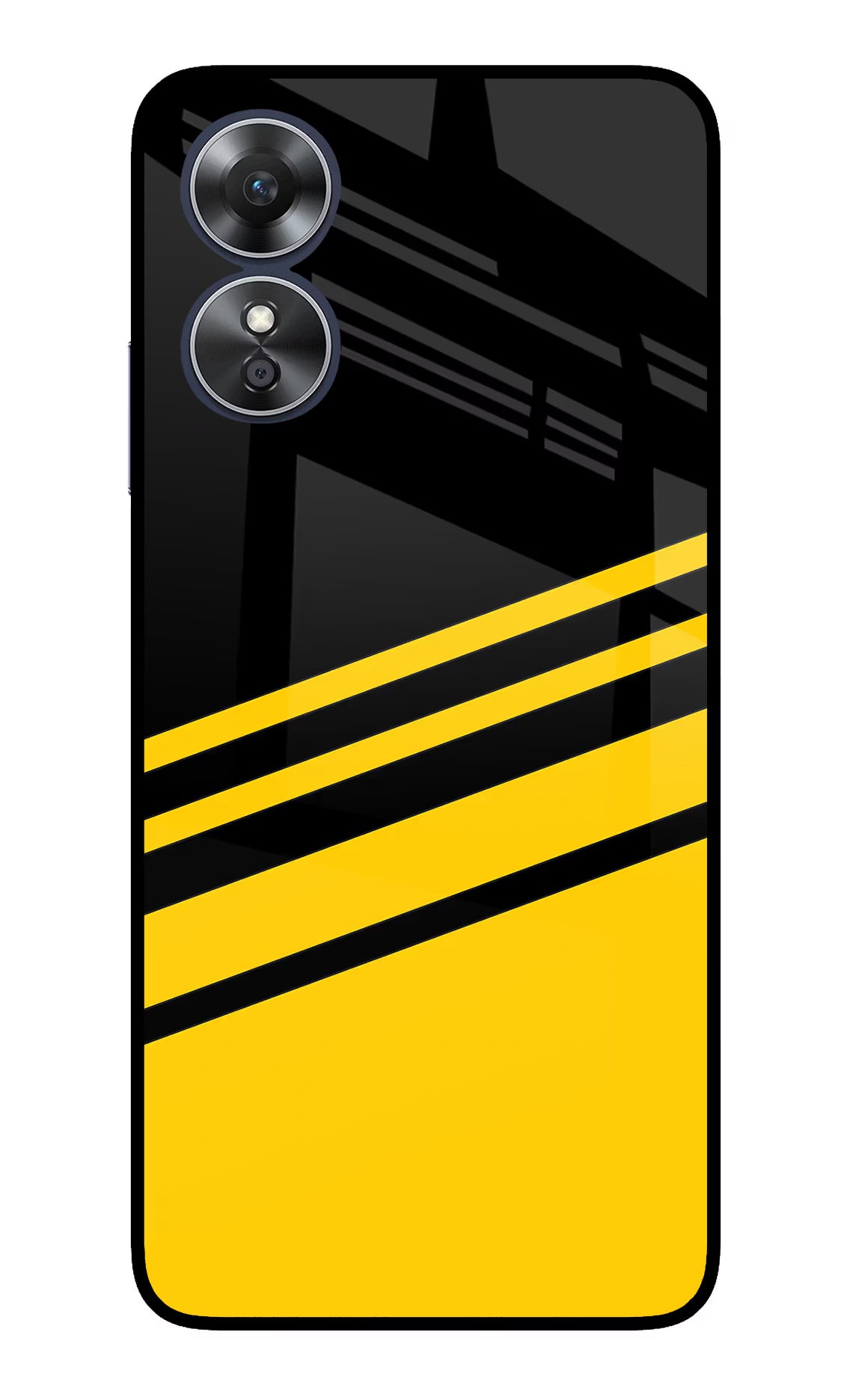 Yellow Shades Oppo A17 Glass Case Back Cover by Casekaro
