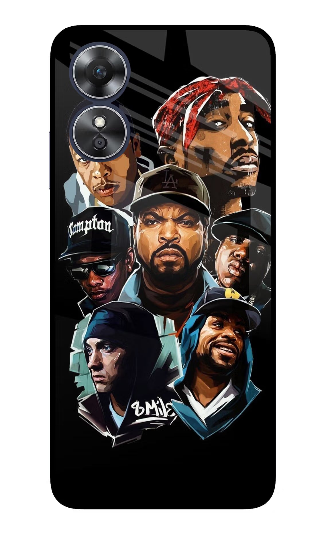 Rappers Oppo A17 Glass Case Back Cover by Casekaro