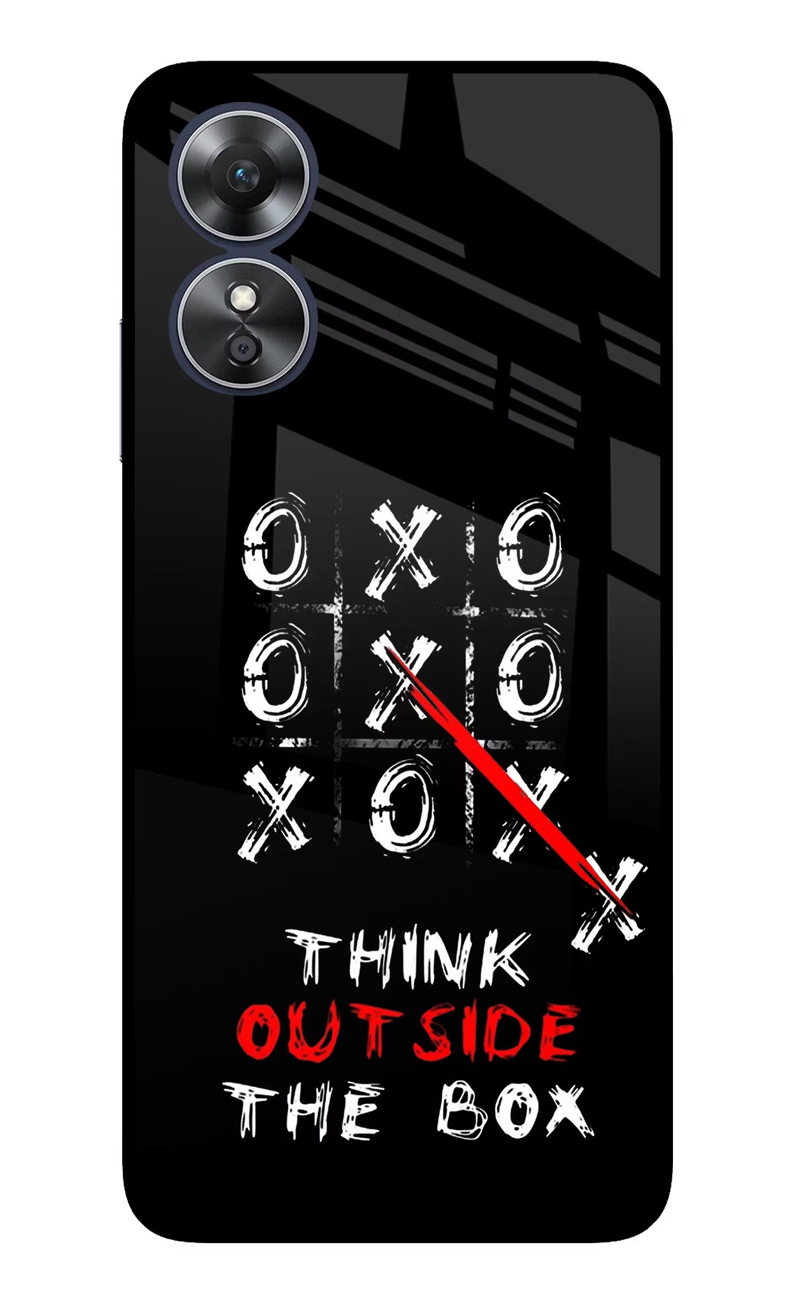 Think out of the BOX Oppo A17 Glass Case Back Cover by Casekaro