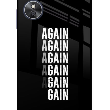 Again Again Gain Oppo A17 Glass Case Back Cover by Casekaro