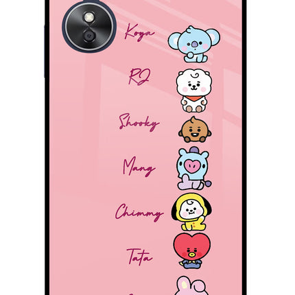 BTS names Oppo A17 Glass Case Back Cover by Casekaro