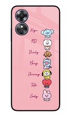 BTS names Oppo A17 Glass Case Back Cover by Casekaro