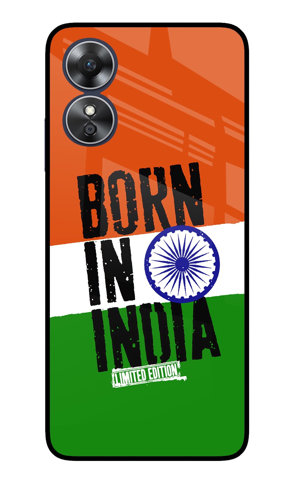 Born in India Oppo A17 Glass Case