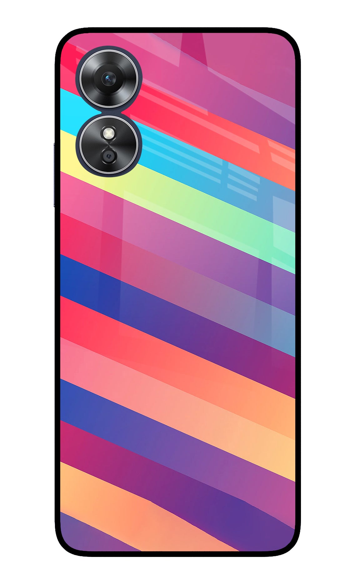 Stripes color Oppo A17 Back Cover