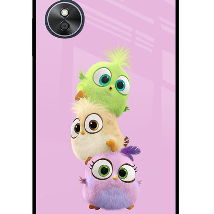 Cute Little Birds Oppo A17 Glass Case