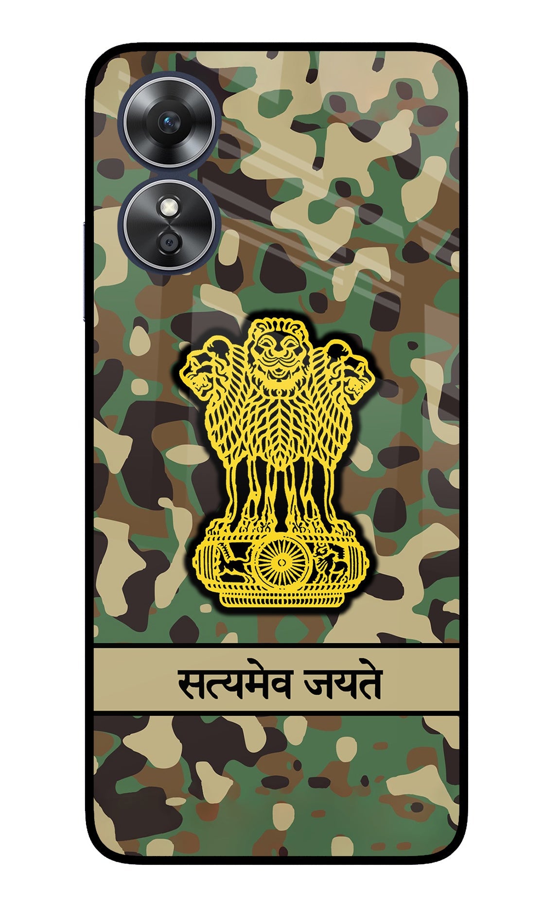 Satyamev Jayate Army Oppo A17 Glass Case