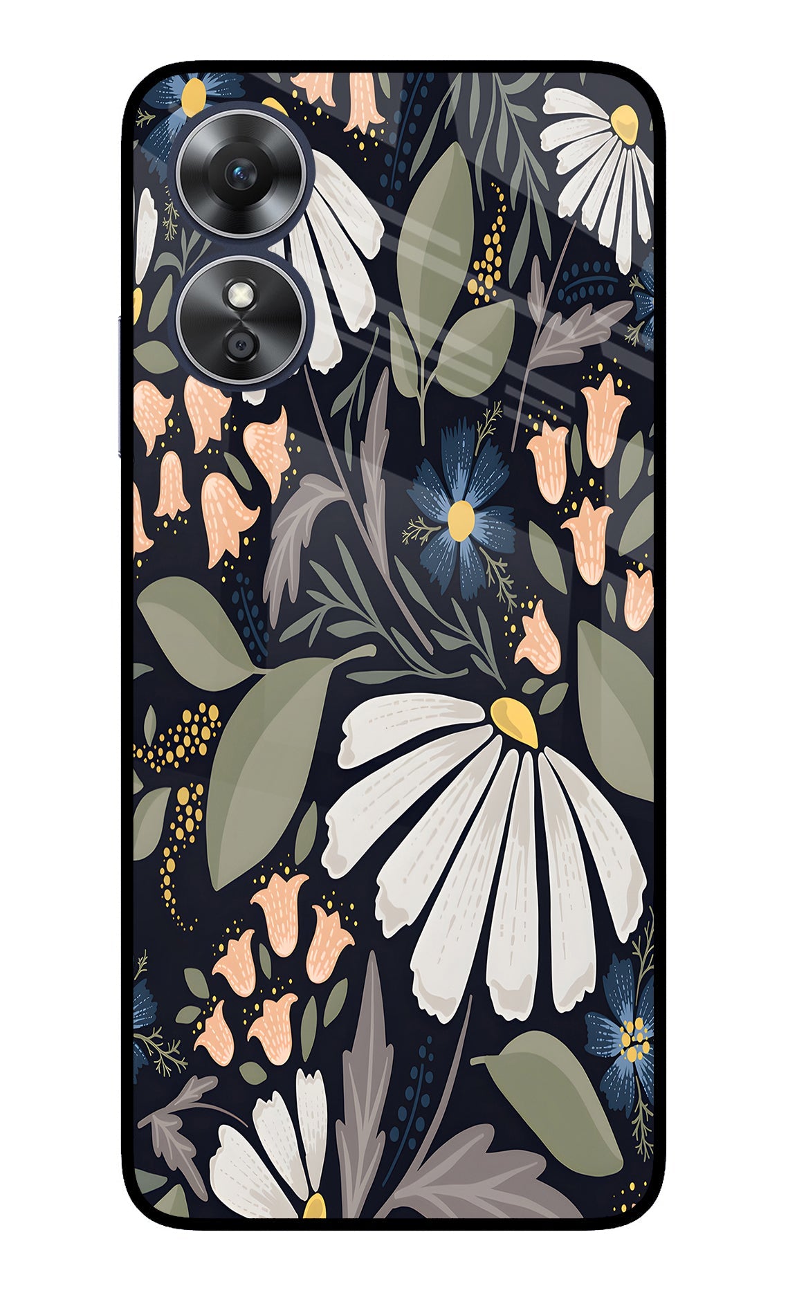 Flowers Art Oppo A17 Back Cover