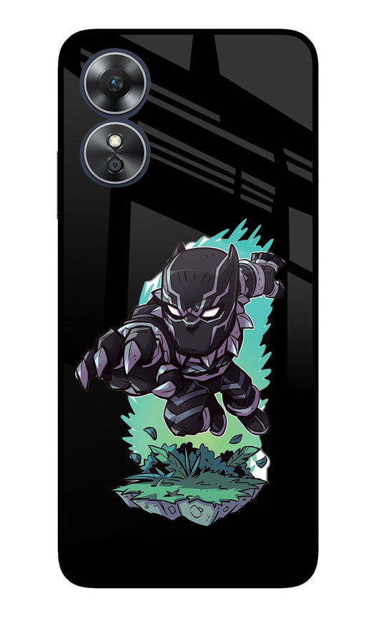 Black Panther Oppo A17 Glass Case