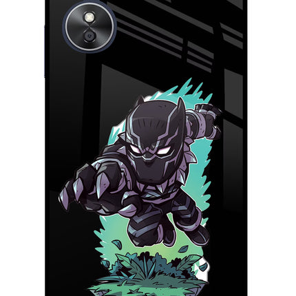 Black Panther Oppo A17 Glass Case Back Cover by Casekaro
