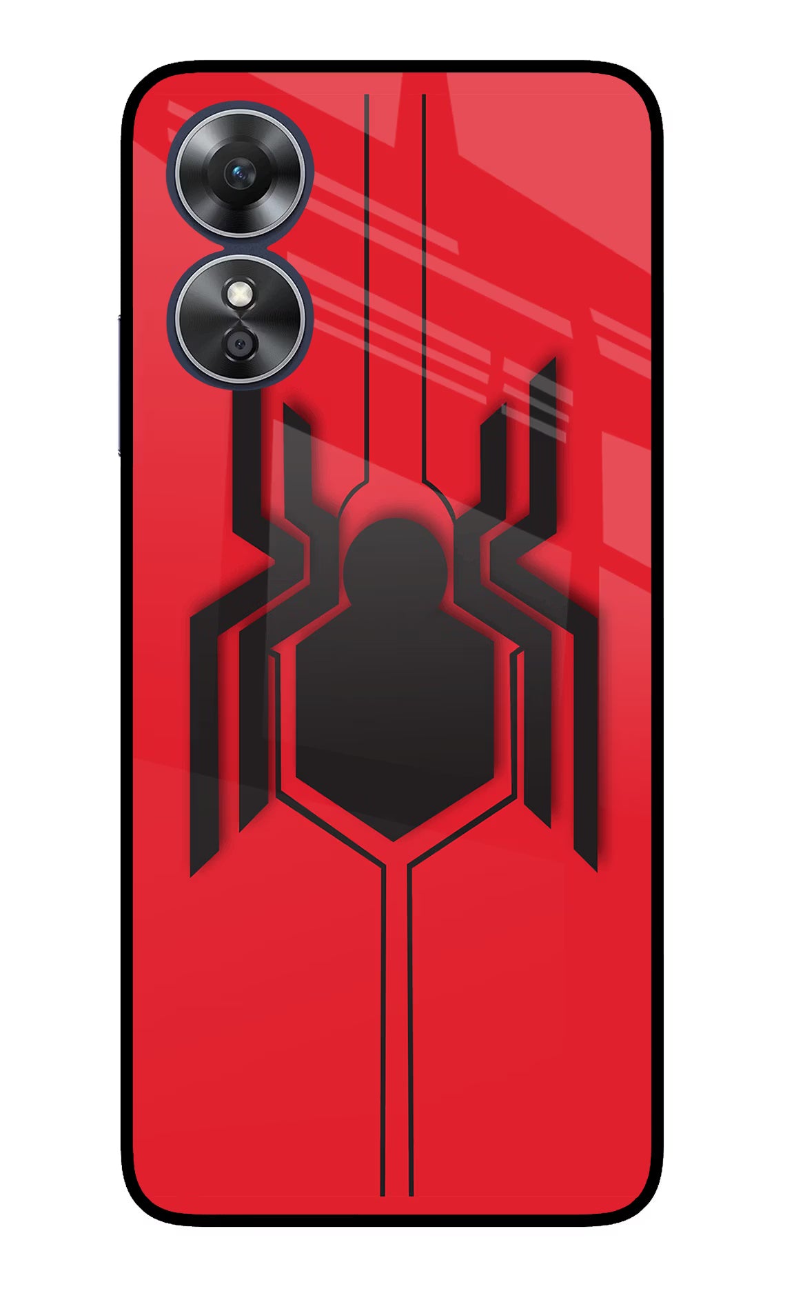 Spider Oppo A17 Glass Case Back Cover by Casekaro