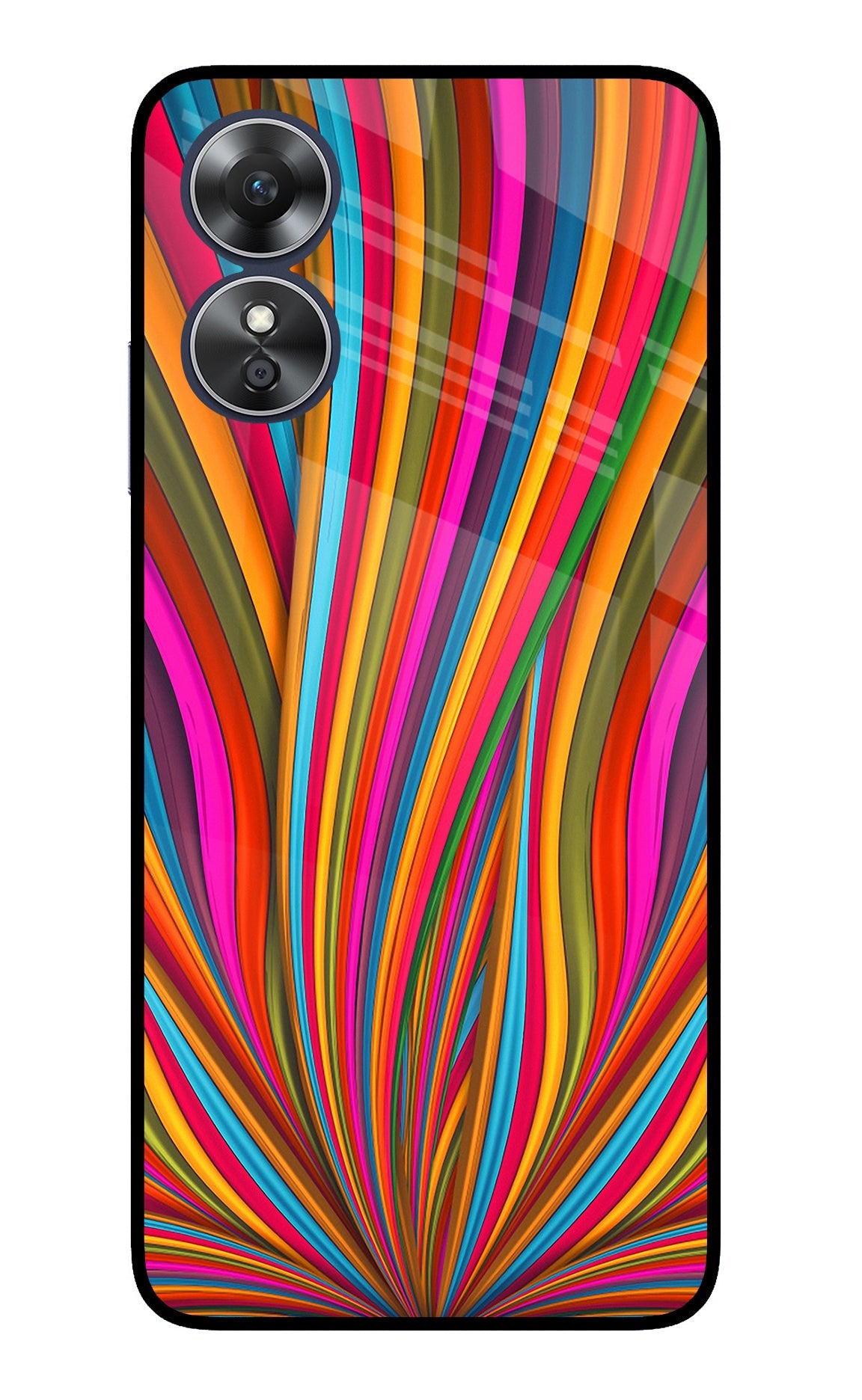 Trippy Wavy Oppo A17 Glass Case