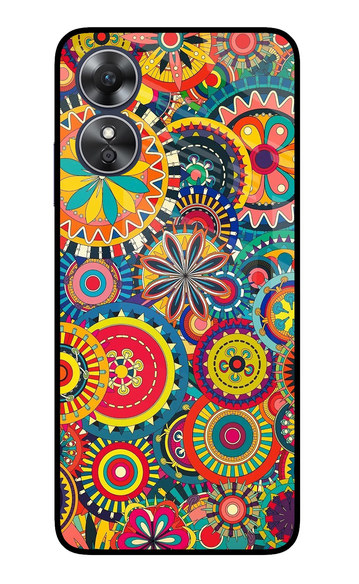 Gol Gol Art Oppo A17 Glass Case Back Cover by Casekaro