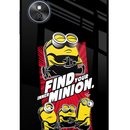 Find your inner Minion Oppo A17 Glass Case Back Cover by Casekaro