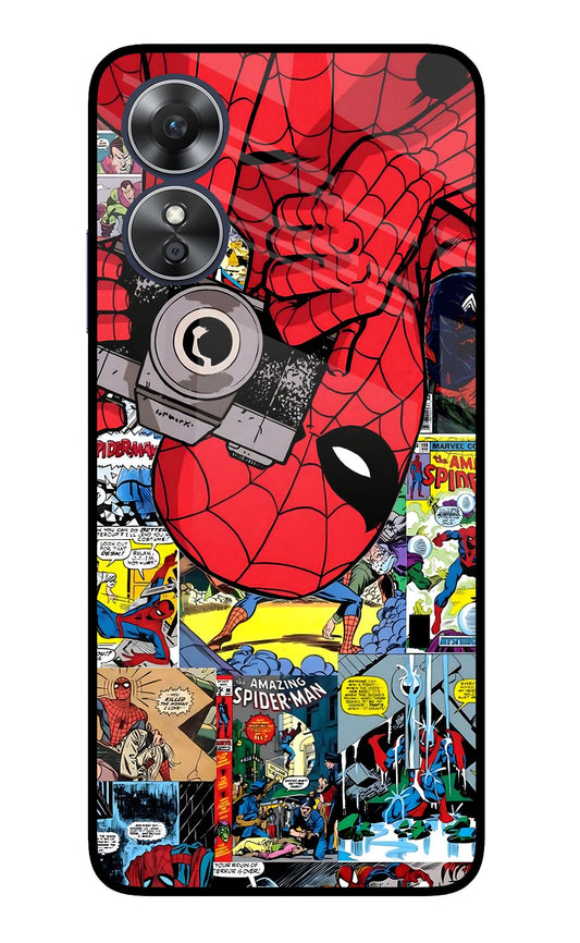 Spider Man Oppo A17 Glass Case