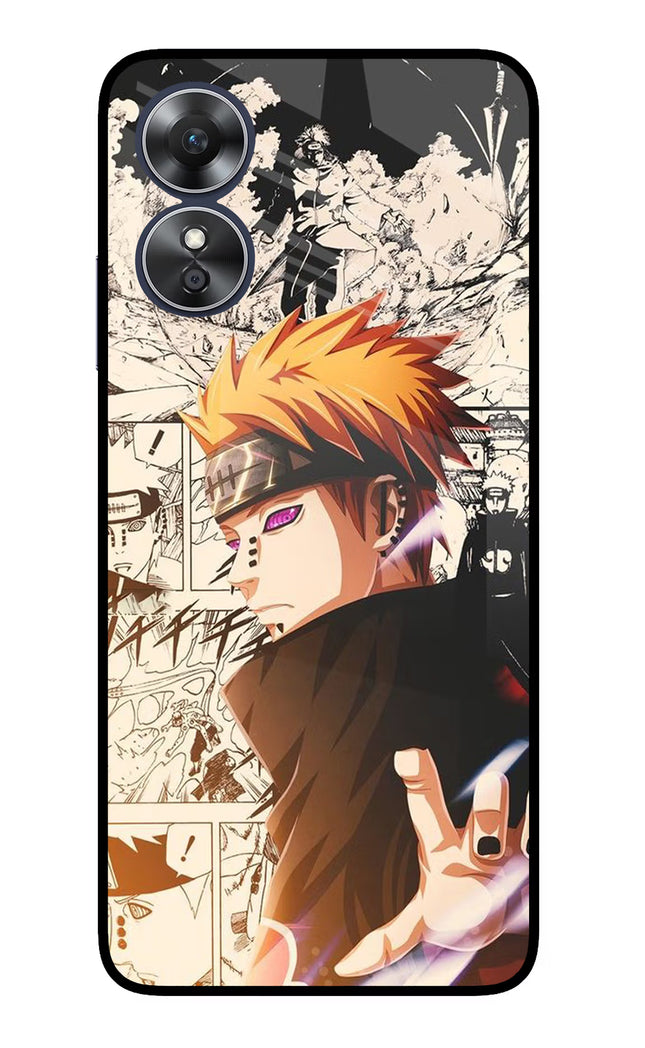 Pain Anime Oppo A17 Glass Case Back Cover by Casekaro