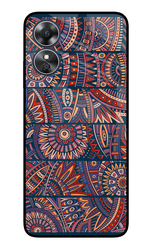 African Culture Design Oppo A17 Glass Case