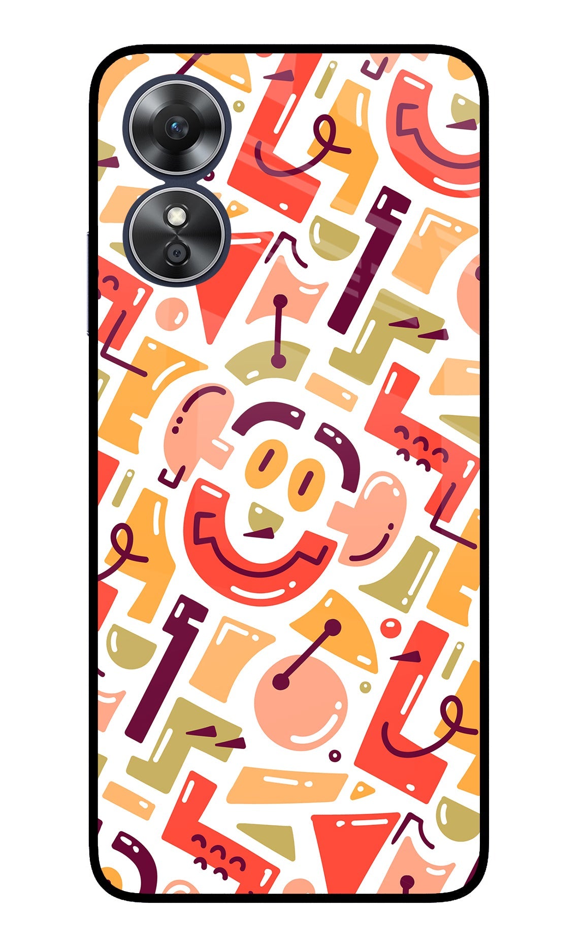 Doodle Pattern Oppo A17 Back Cover