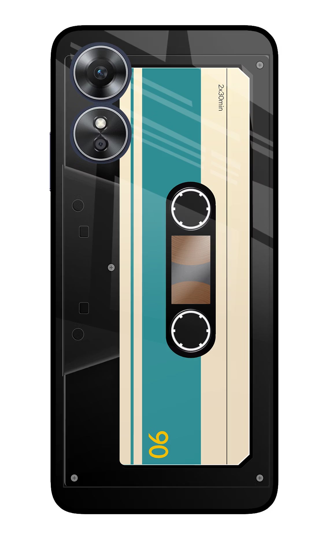Cassette Oppo A17 Glass Case Back Cover by Casekaro