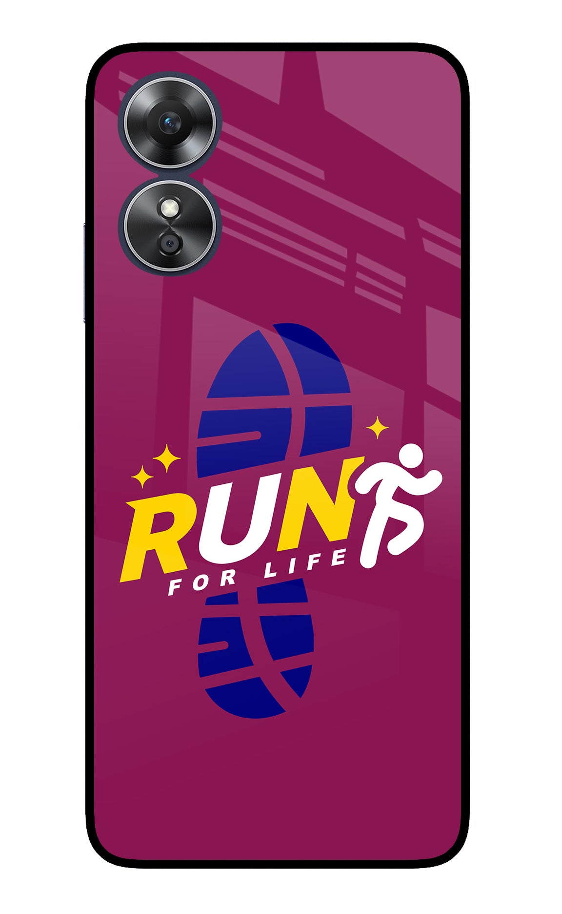 Run for Life Oppo A17 Glass Case