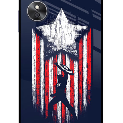 Captain America Marvel Art Oppo A17 Glass Case Back Cover by Casekaro
