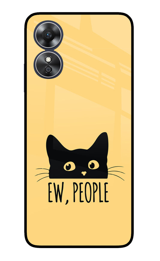 Ew People Catitude Oppo A17 Glass Case