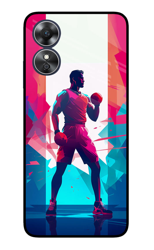 Champion Fighter (AI Generated) Oppo A17 Glass Case