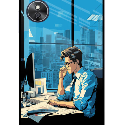 Focused Hustler (AI Generated) Oppo A17 Glass Case Back Cover by Casekaro