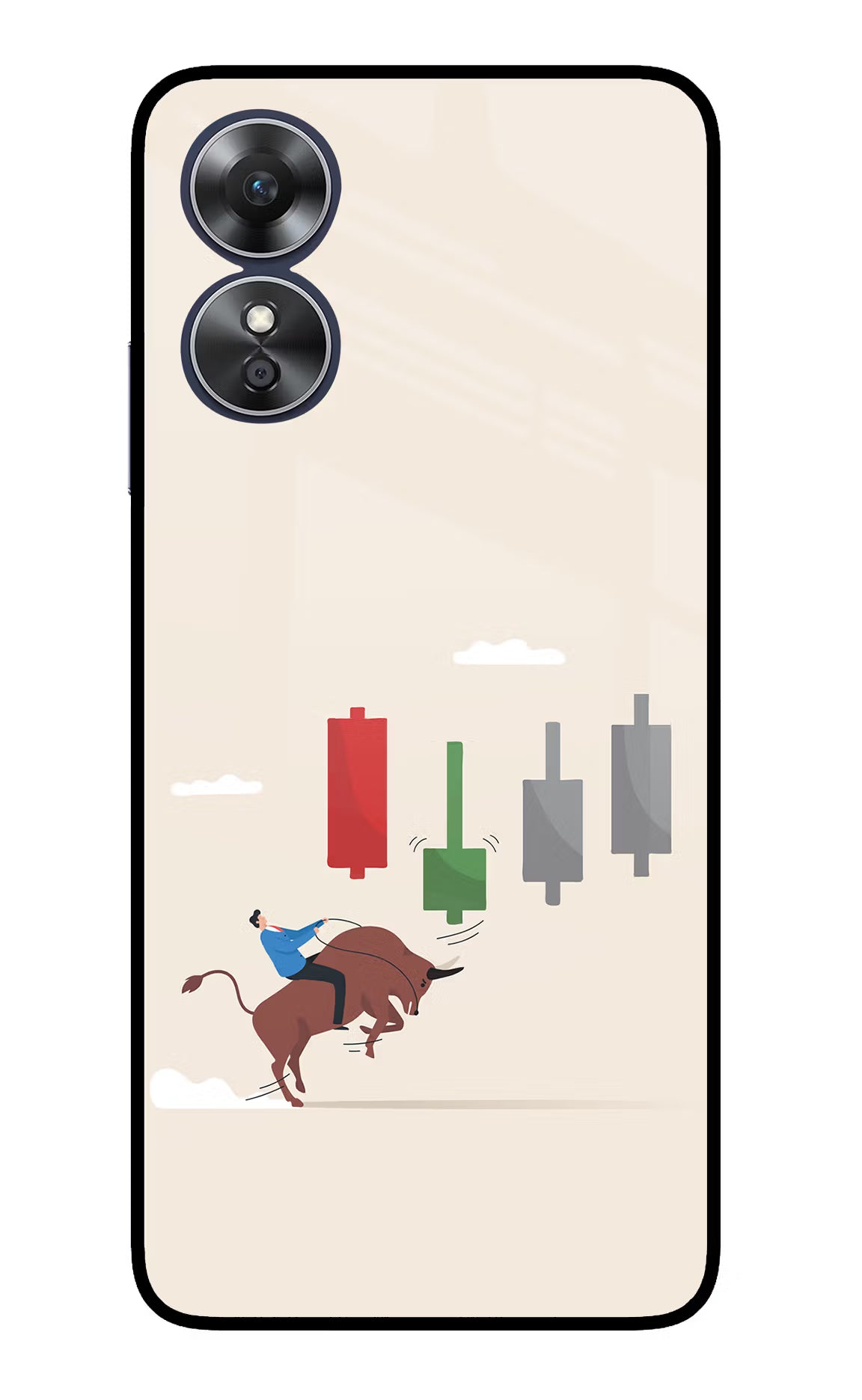 Bull Trading Momentum Oppo A17 Glass Case