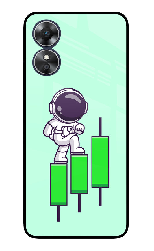 Astronaut Trader Oppo A17 Glass Case