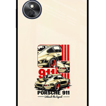 Classic Porsche 911 Oppo A17 Glass Case Back Cover by Casekaro