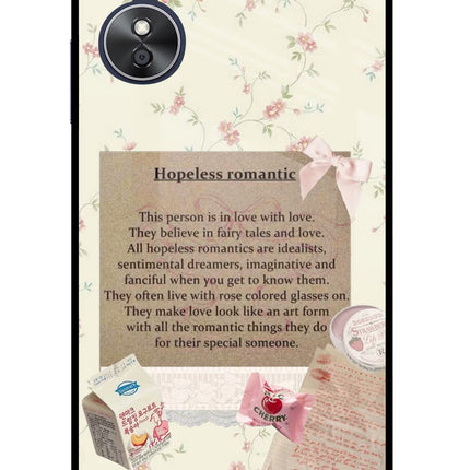 Hopeless Romantic Oppo A17 Glass Case Back Cover by Casekaro