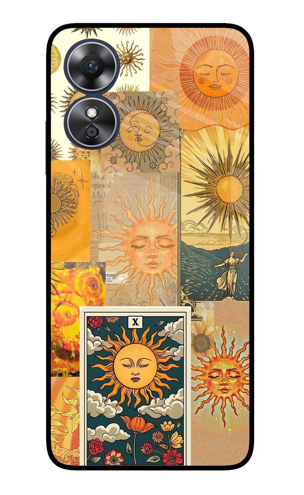 Sun Oppo A17 Glass Case Back Cover by Casekaro