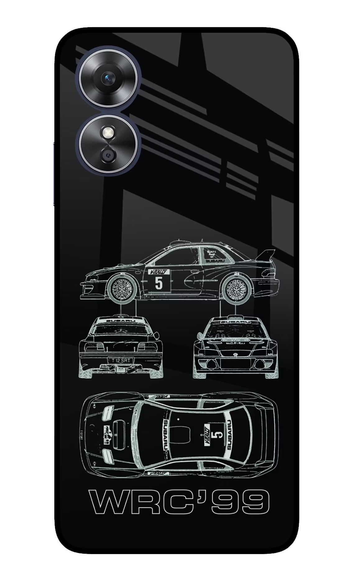 WRC'99 Oppo A17 Glass Case Back Cover by Casekaro