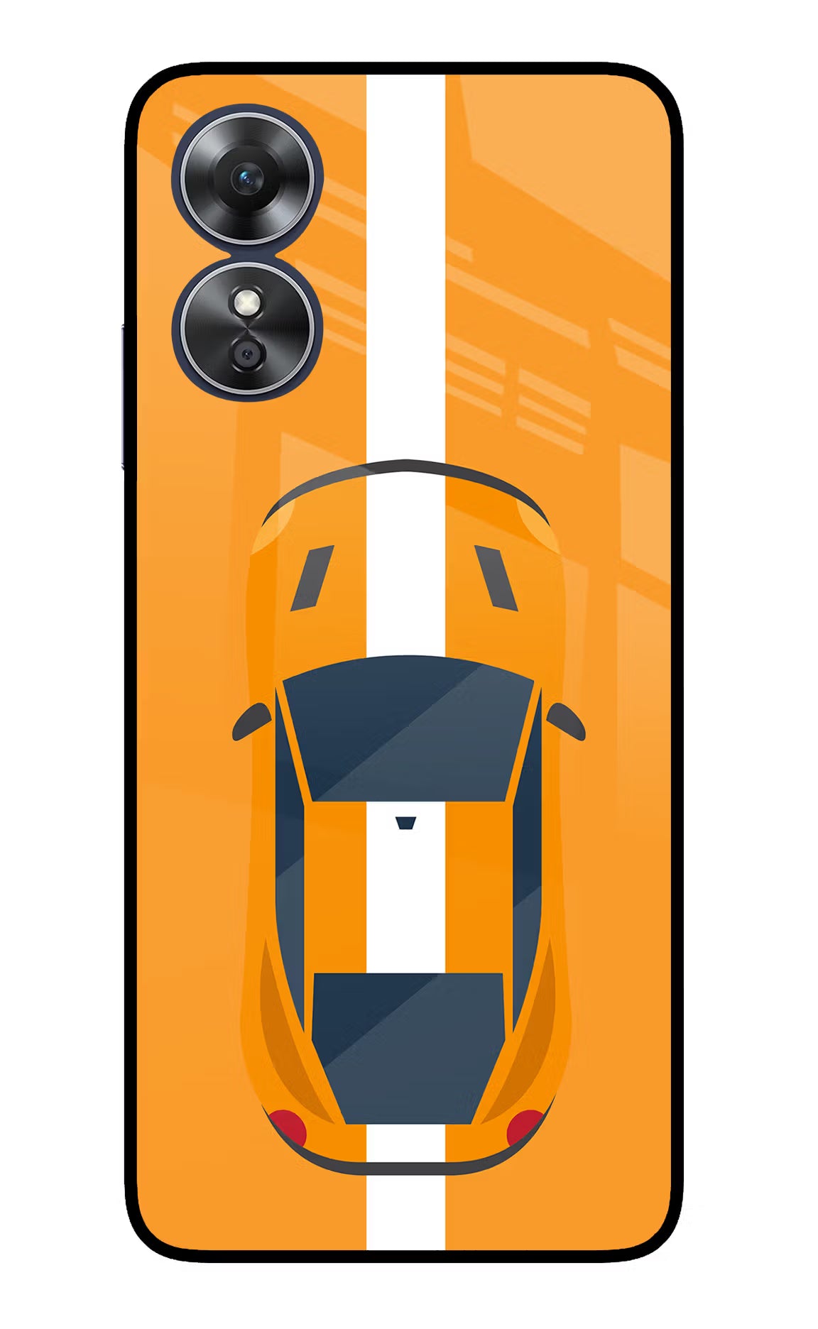 Highway Pursuit Oppo A17 Glass Case Back Cover by Casekaro