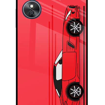 Red Velocity Oppo A17 Glass Case Back Cover by Casekaro