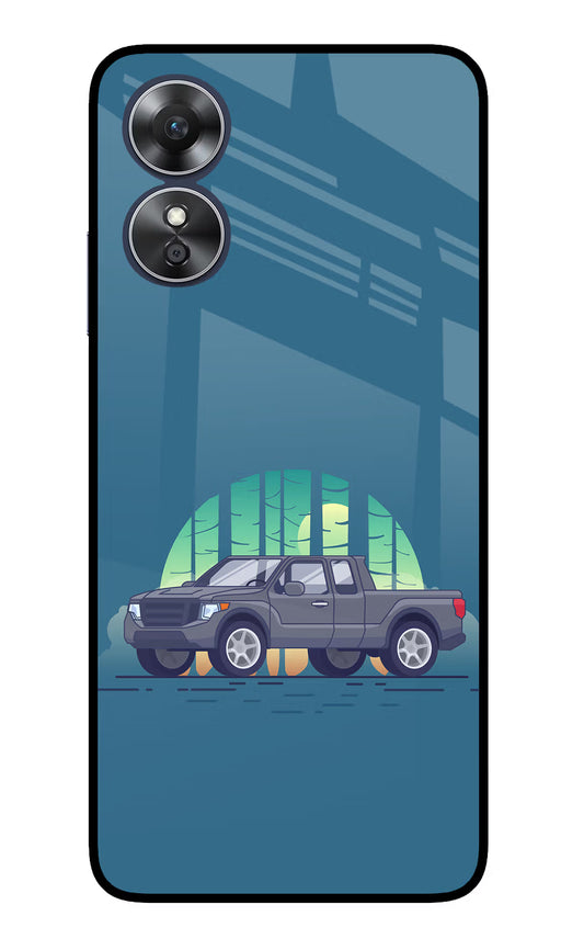 Retro Garage Vibe Oppo A17 Glass Case