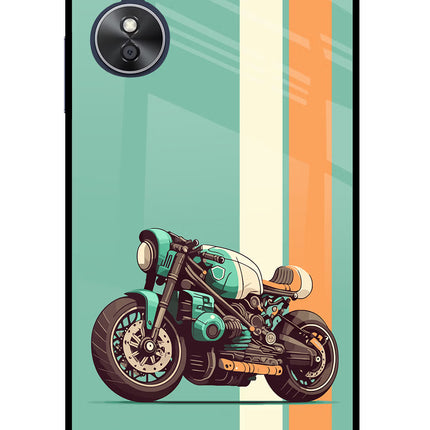 Striped Moto Drift Oppo A17 Glass Case
