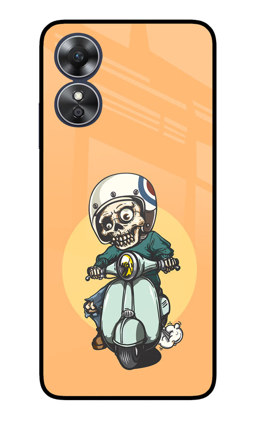 Undead Biker Oppo A17 Glass Case