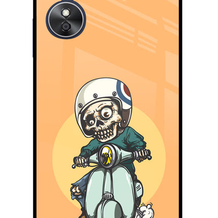 Undead Biker Oppo A17 Glass Case Back Cover by Casekaro