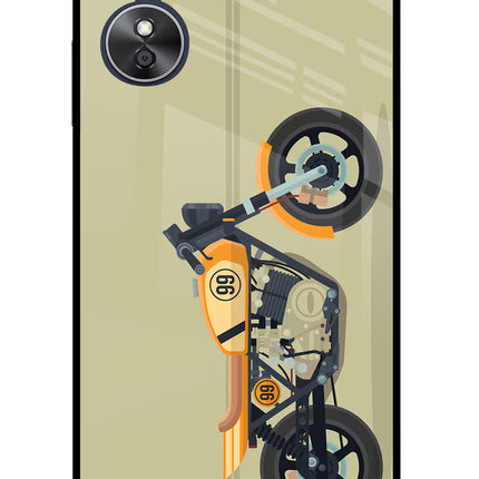 Vertical Speedster Oppo A17 Glass Case Back Cover by Casekaro