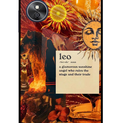 Leo Zodiac Oppo A17 Glass Case Back Cover by Casekaro
