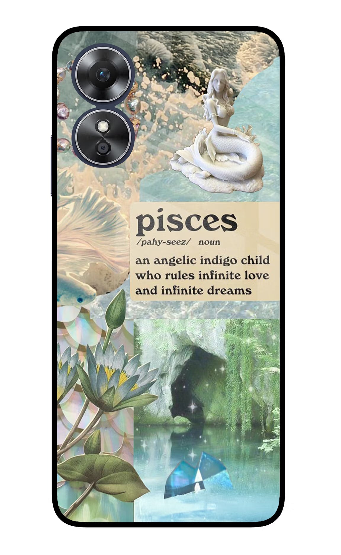 Pisces Zodiac Oppo A17 Glass Case
