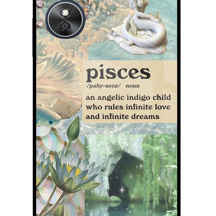 Pisces Zodiac Oppo A17 Glass Case Back Cover by Casekaro