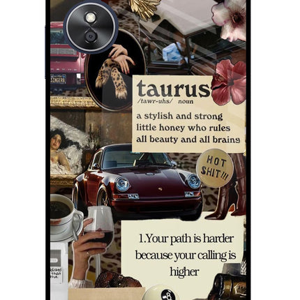 Taurus Zodiac Oppo A17 Glass Case Back Cover by Casekaro
